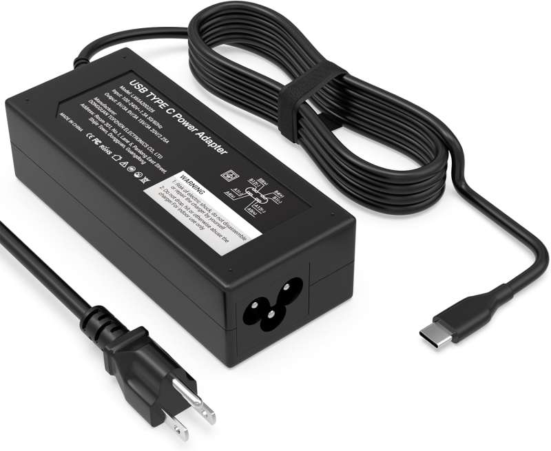 Cargador para laptop, adaptador de corriente USB-C de 45 W compatible con HP Chromebook, carga rápida